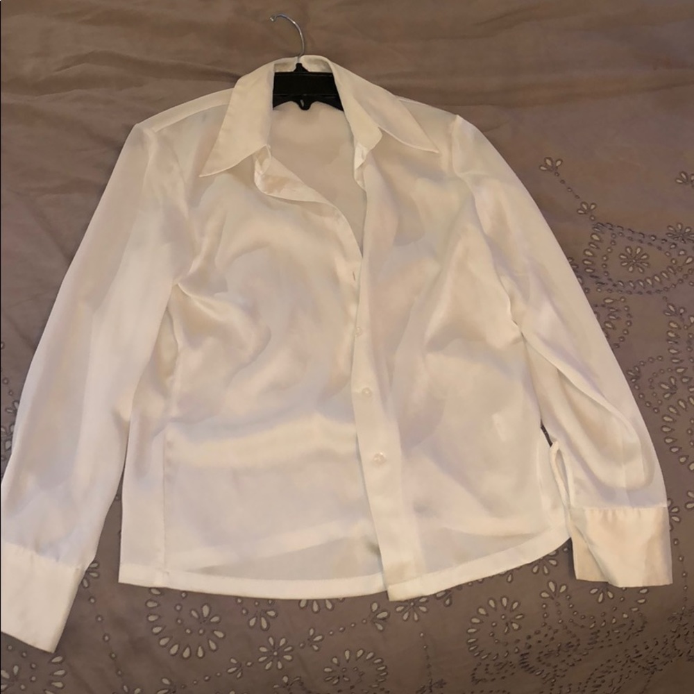 Brandy Melville white satin button down